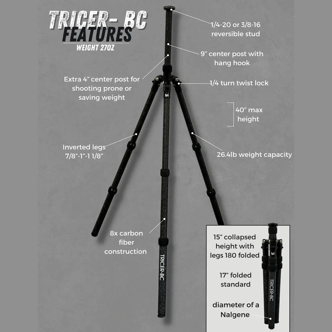 Tricer BC Tripod Alaska Guide Creations 
