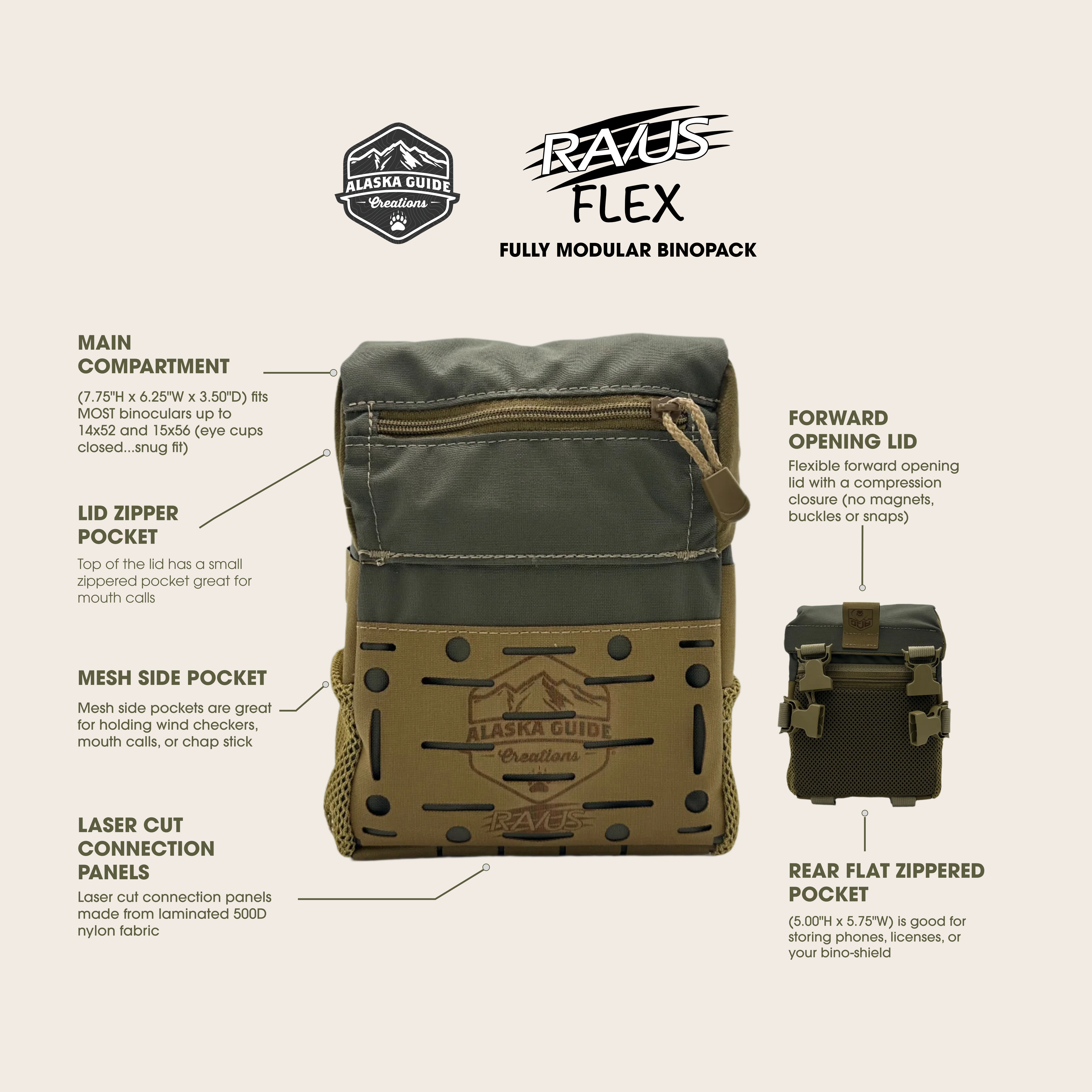 RAVUS FLEX Modular Binocular Harness Pack