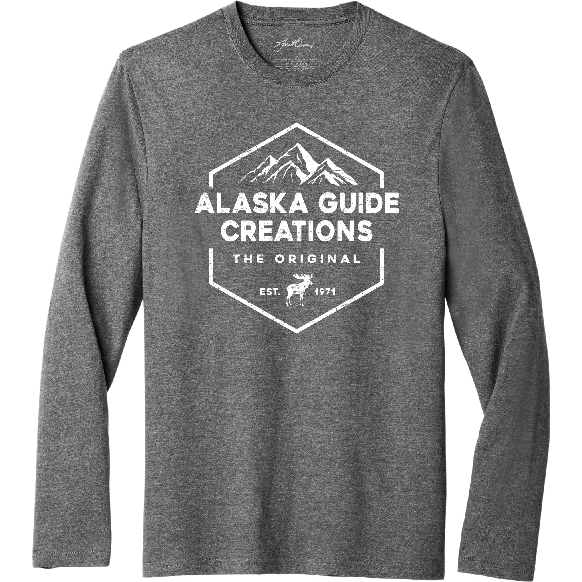 Long Sleeve T - The Original Alaska Guide Creations Graphite Heather XXL 