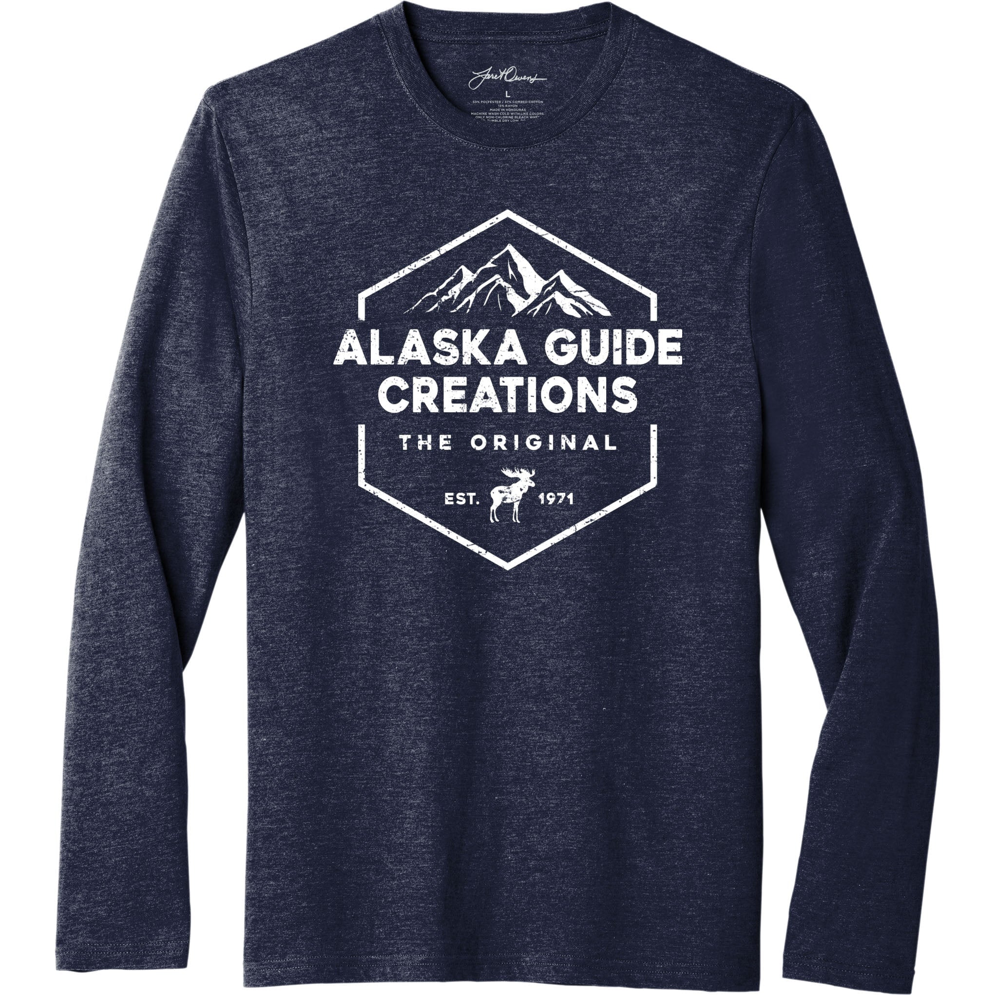 Long Sleeve T - The Original Alaska Guide Creations Navy Heather XXL 